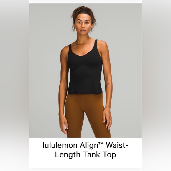 lululemon athletica Tops - NWOT lululemon Align waist length tank top, black, size 2.